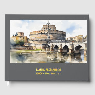 Real foil Castel Sant'Angelo Rome aquarelle chic