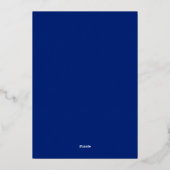 Real Foil Luxe Gold Edge Royal Blue Invitation (Verso)