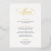 Real Foil Mariage Menu Classic Script Calligraphie (Devant)