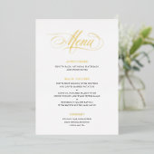 Real Foil Mariage Menu Classic Script Calligraphie (Debout devant)