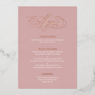 Real Foil Mariage Menu Classic Script Calligraphie