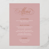 Real Foil Mariage Menu Classic Script Calligraphie (Devant)