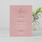 Real Foil Mariage Menu Classic Script Calligraphie (Debout devant)