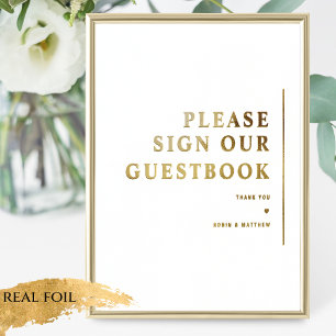 Real Foil Minimal Mariage Livre d'or Signe