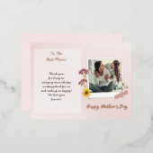 Real foil Moederdag Photo Brushed Script Folie Feestdagen Briefkaart (Voorkant / Achterkant)