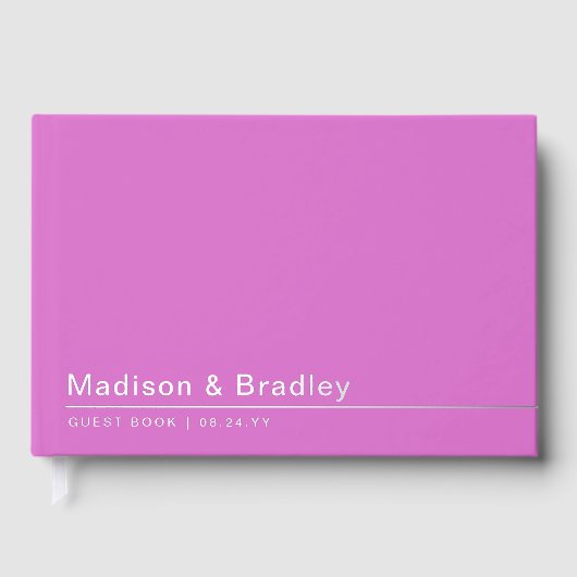 Real Foil Simple moderne Argent Script Mariage Gue (Recto)