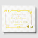 Real Foil White Casino Las Vegas Poker Mariage<br><div class="desc">Vraiment Foil ! Toucher avec éclat et classe ! Ce design présente un style art déco vintage doré blanc, un cadre rompu Hollywood des années 1920 avec fausse feuille d'or Fleur-de-lis, coeurs rouges, Q et K sur deux coins (simulant les cartes à jouer). Sur le dos faux or motif Art...</div>
