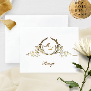 Real Folie Calligrafie Monogram met / zonder RSVP Kaarten