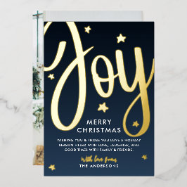 *REAL FOLIE* Gold Joy Christmas Foto Folie Feestdagenkaart