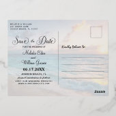 Real Folie Tropical Beach Save the Date Briefkaart (Achterkant)