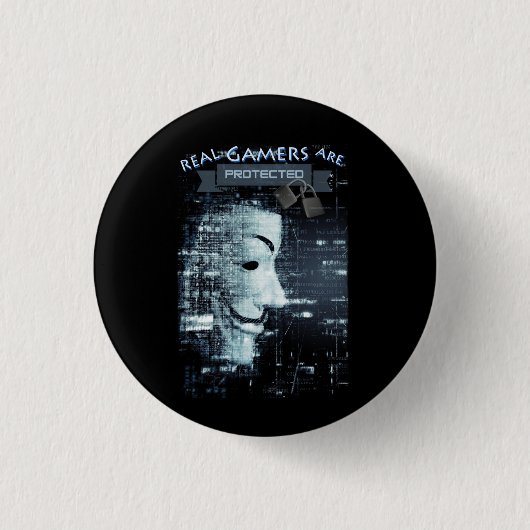 Real Gamers zijn beschermd Ronde Button 3,2 Cm (Voorkant)