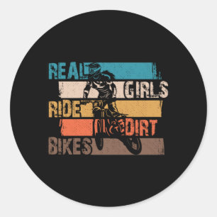 Real Girls Ride Dirt Bikes Motocross Lovers Ronde Sticker