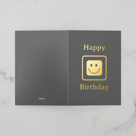 Real Goil Foil Smile Carte d'anniversaire (Mise à l'extérieur)