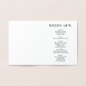 Real Gold Foil Art Déco Menu Mariage (Intérieur)