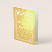 Real Gold Foil Art Deco Wedding Programme Folie Kaarten (Voorkant)