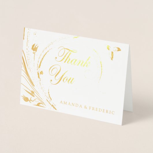 REAL Gold Foil DANK U Bruiloft Kaart (Voorkant)