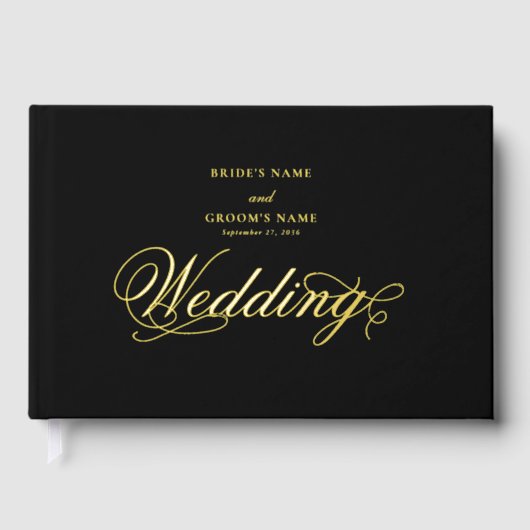 Real Gold Foil Elegant Classy Luxury Mariage noir (Recto)
