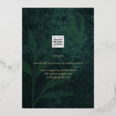 Real GOLD FOIL Emerald Green Save the Date Wedding Folie Uitnodiging (Achterkant)