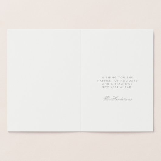 Real Gold Foil Festive Happy Kerstmis Kaart (Binnen)