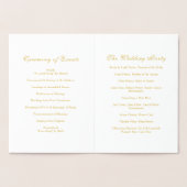 Real Gold Foil Floral Wedding Programme Folie Kaarten (Binnen)