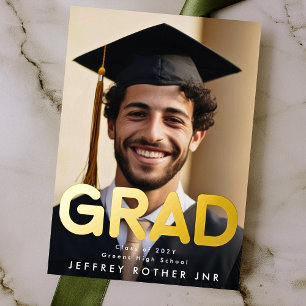 Real Gold Foil GRAD AMUSANT Moderne Faire-part pho