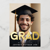 Real Gold Foil GRAD AMUSANT Moderne Faire-part pho (Recto)
