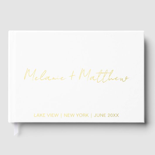 Real Gold Foil Modern écriture manuscrite Script L (Recto)