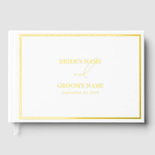 Real Gold Foil Moderne Blanc & Mariage Or