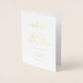 Real Gold Foil Monogram, Wedding Religious Program Folie Kaarten (Voorkant)