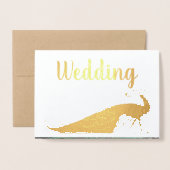 Real Gold Foil Peacock Wedding Invitations Folie Kaarten (Voorkant met envelop)