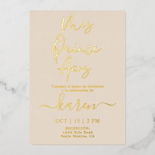 Real Gold Foil Quinceañera Uitnodiging