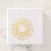 Real Gold Foil Sparkle Monogram Bedankjes Labels (Met doos)