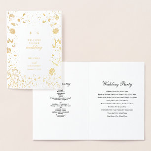 Real Gold Foil Wedding Order of Service Programma