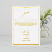 Real Gold Foil White & Gold Mariage Carte de remer (Debout devant)