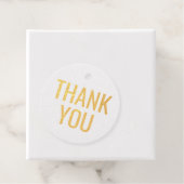 REAL GOLD FOIL Zwart Script Kalligrafie Dank u Bedankjes Labels (Met doos)