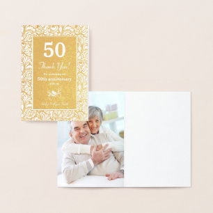 Real Gold Folie 50e Jubileum Foto Dank u Folie Kaarten