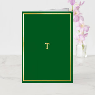 Real Gold Folie Monogram Groen Gevouwen Kaart