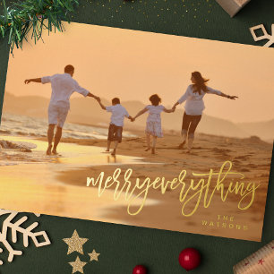 REAL GOLD Merry Alles Photo Folie Feestdagenkaart