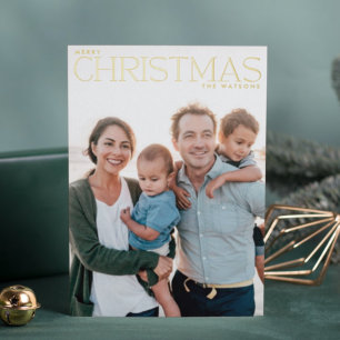 REAL GOLD Merry-kerstfoto Folie Feestdagenkaart