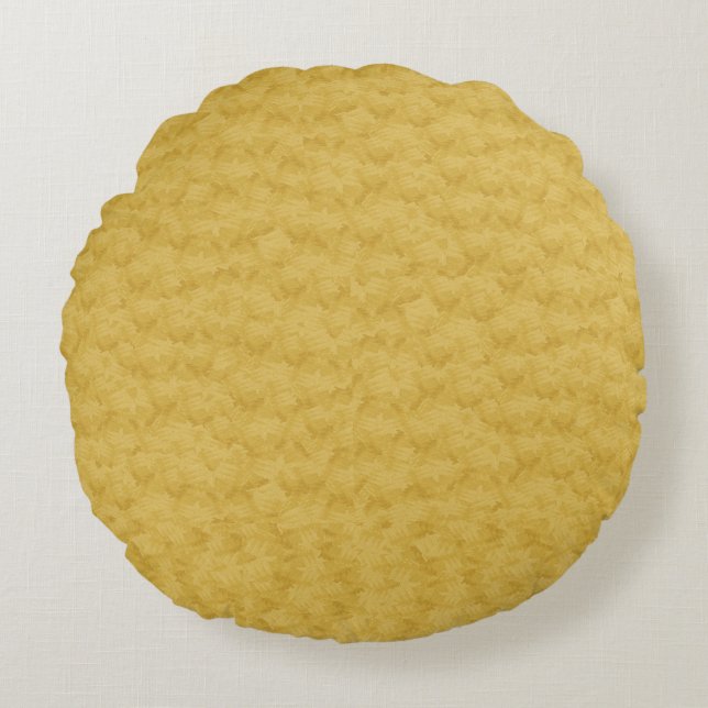 Real Gold Textured Designer Round Kussens (Voorkant)