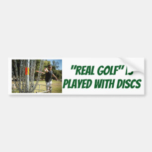 "Real Golf" wordt geplakt met een DISKS-sticker Bumpersticker