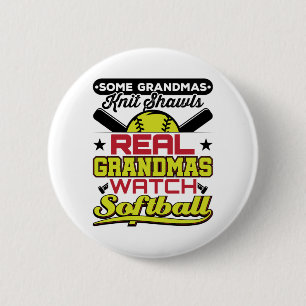 Real Grandmas Watch Softball Grootmoeder Ronde Button 5,7 Cm