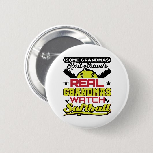 Real Grandmas Watch Softball Grootmoeder Ronde Button 5,7 Cm (Voorkant /achterkant)