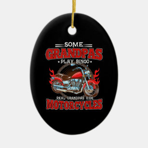 Real Grandpas Ride Motorcycle Motorbike Lover Keramisch Ornament