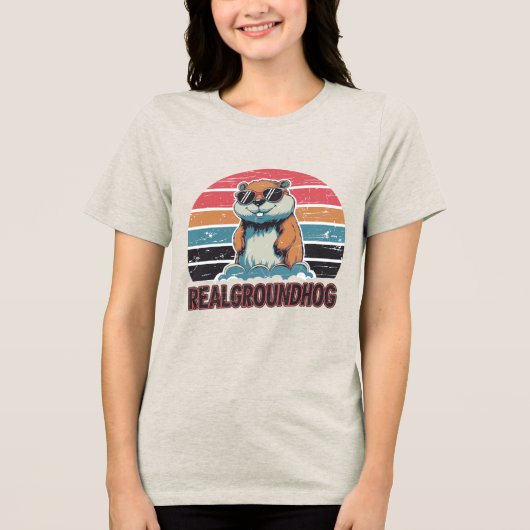 Real Groundhog Tri-Blend Shirt (Voorkant)