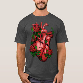 Real heart and roses t-shirt