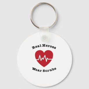 Real Heroes Draag Scrub Funny Nursing Nurse Gift Sleutelhanger