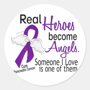 Real Heroes wordt Angels Pancreatic Cancer Ronde Sticker