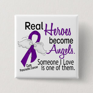 Real Heroes wordt Angels Pancreatic Cancer Vierkante Button 5,1 Cm