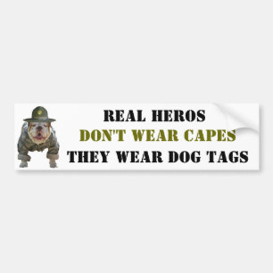 Real Heros Draag Dog Tags Bumpersticker